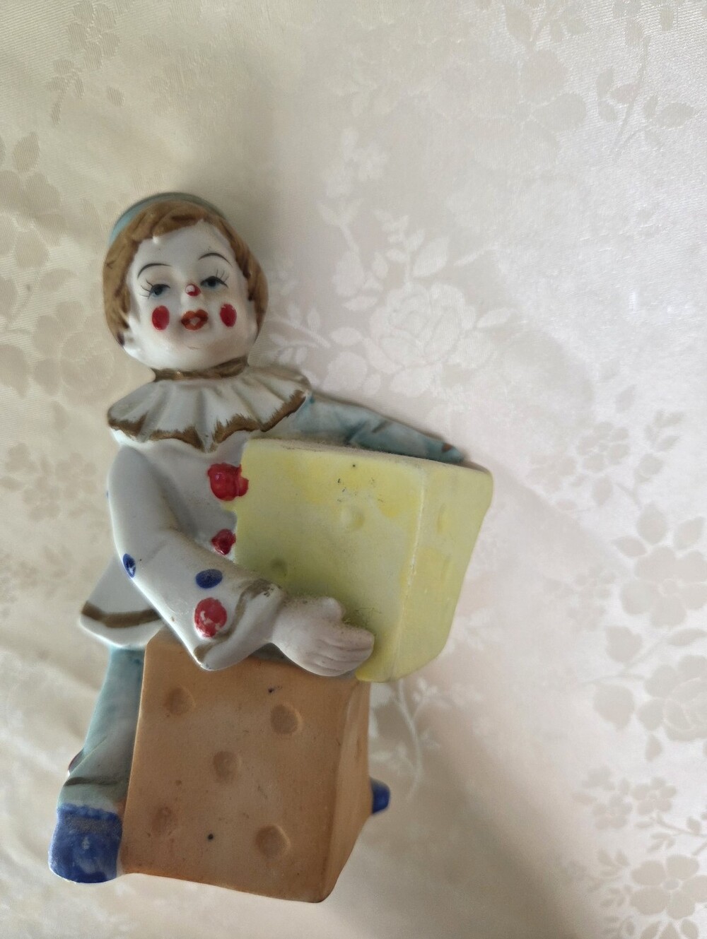 Vintage bisque porcelain Pierrot clown figurine By Frankel